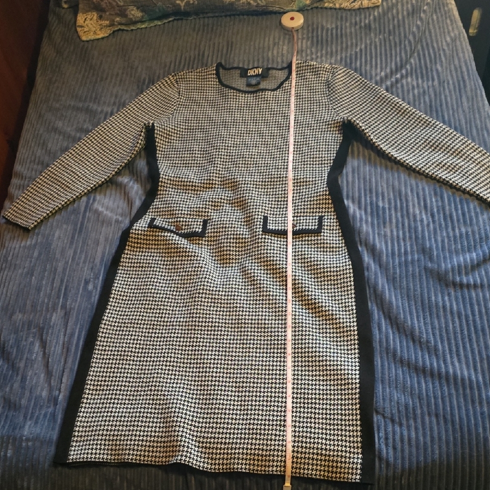 DKNY Monochrome Houndstooth Dress